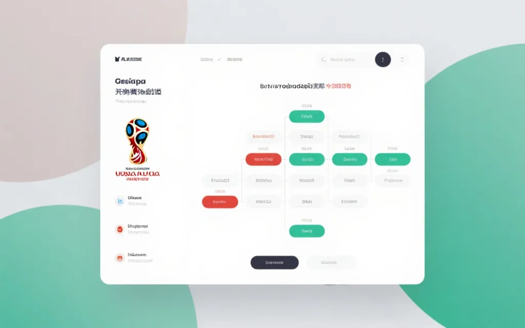 简洁的世界杯赛程与淘汰赛晋级图界面占位示意